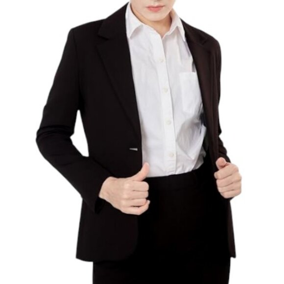 Mary Crafts black single button career casual blazer size 18 - Picture 2 of 8